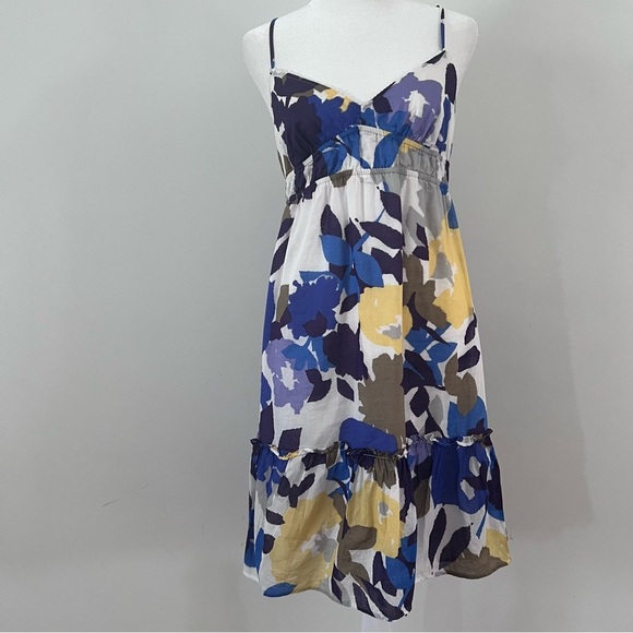 Y2K AEO Floral Print Cotton Spaghetti Strap Knee Length Dress |Size 6| - Picture 1 of 8